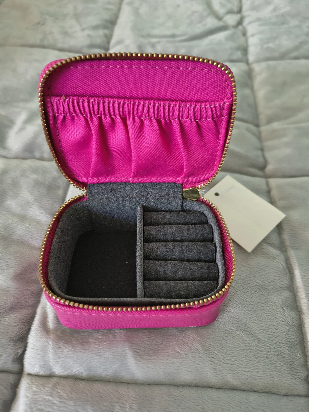Compact Hot Pink Jewelry Holder Travel Case